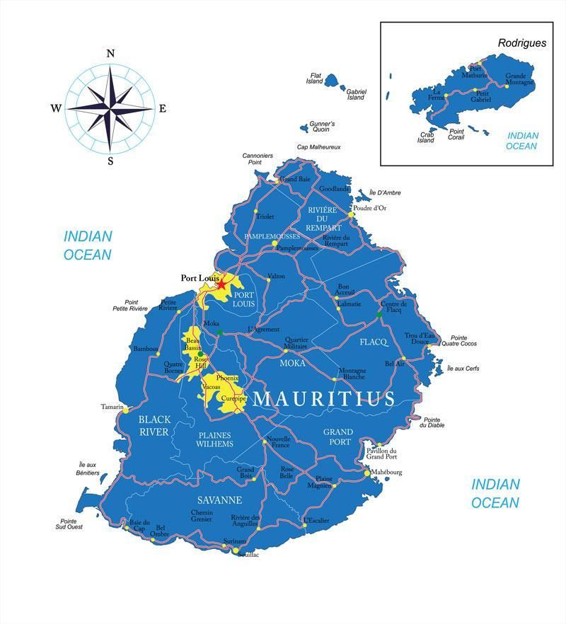 Map of  Mauritius